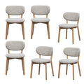 WOOOD Udar Eetkamerstoelen Houten Frame - Naturel - Set van 6