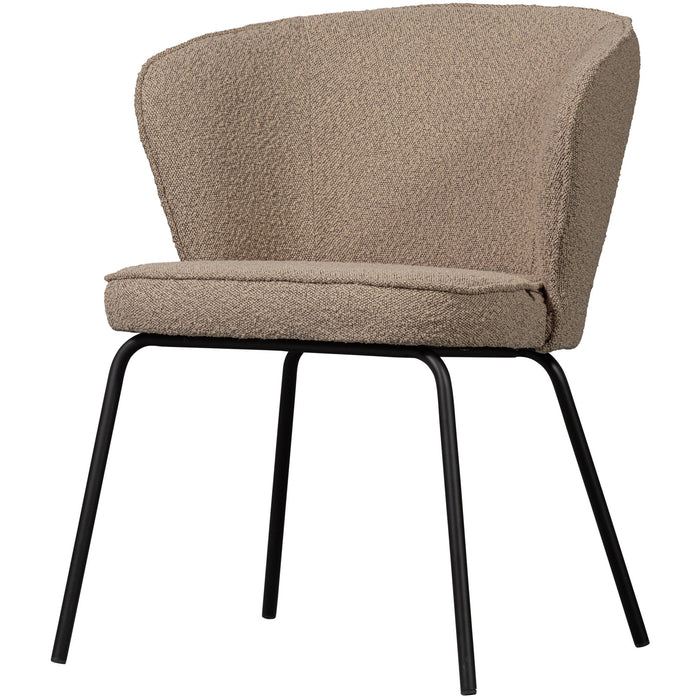 WOOOD Admit Eetkamerstoelen - Bouclé - Beige - Set van 6
