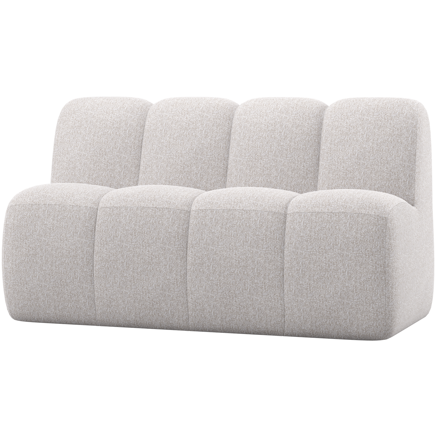 WOOOD Mojo Eetbankje 164 cm Met Rugleuning - Bouclé - Ecru Melange