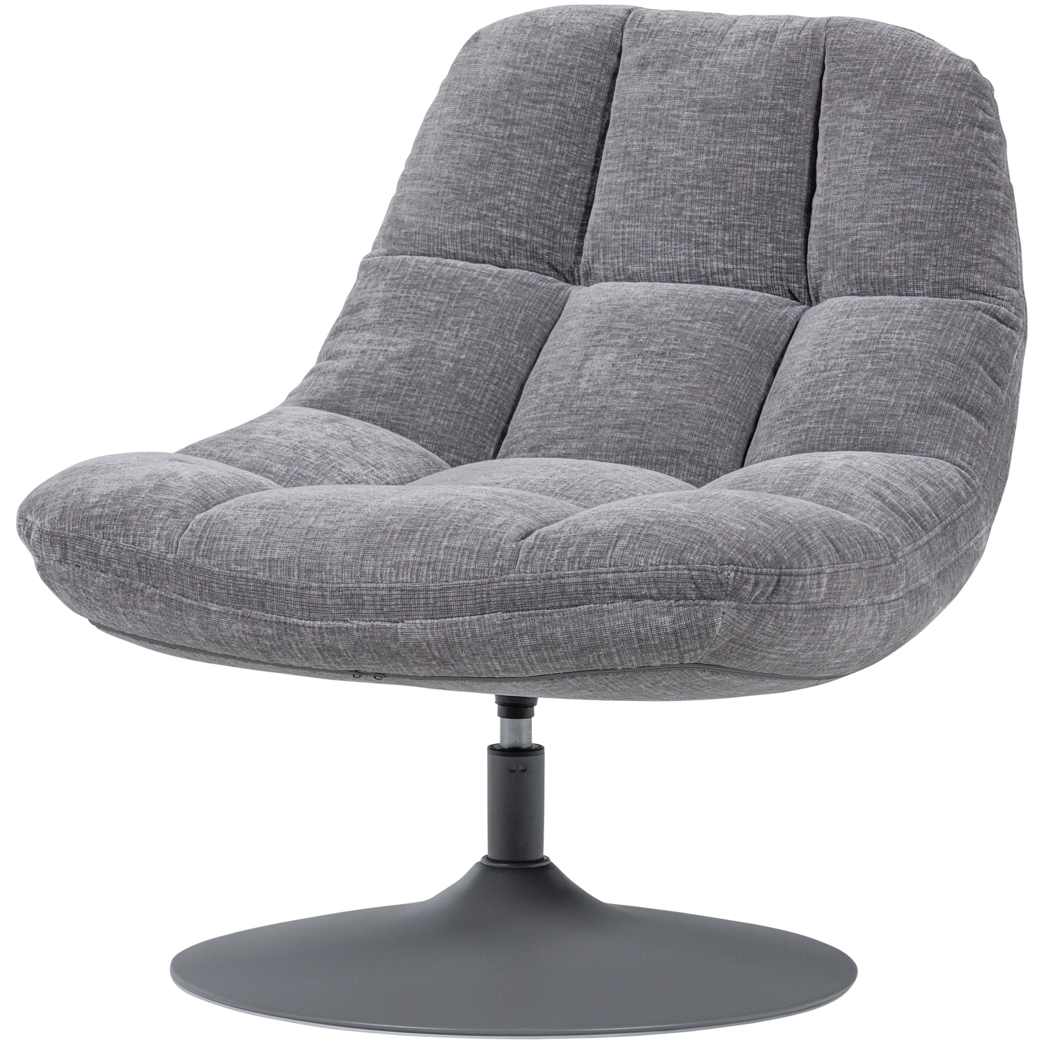 WOOOD Elvi Draaifauteuil - Chenille Structuur -  Lichtgrijs - 81x73x84