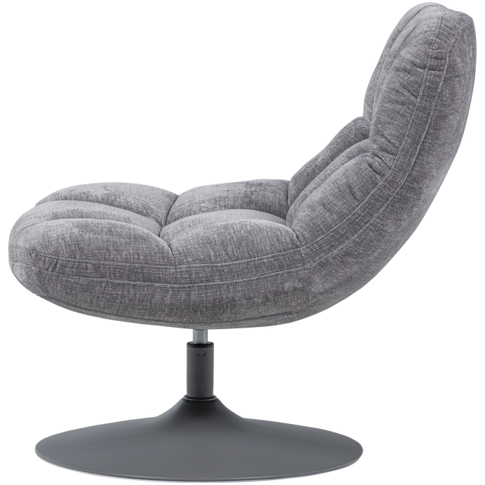 WOOOD Elvi Draaifauteuil - Chenille Structuur -  Lichtgrijs - 81x73x84