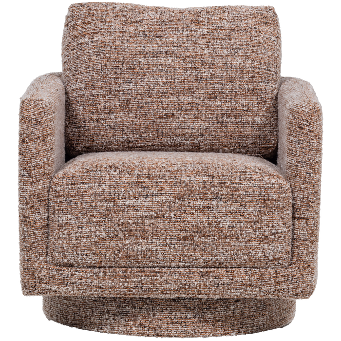 WOOOD Oska Draaifauteuil - Melange Stof - Bruin - 64x78x79