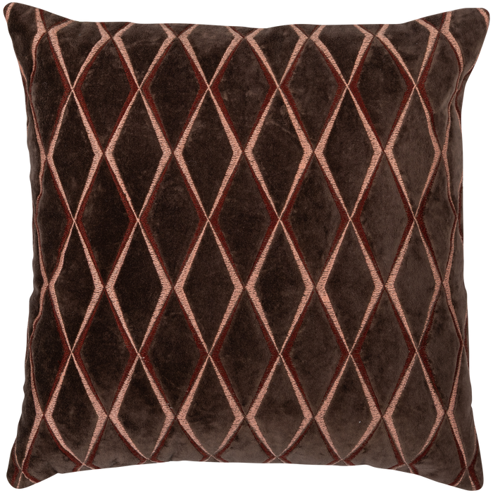 WOOOD Aziz Kussens - Velvet stof - Bruin|Naturel - Set Van 3