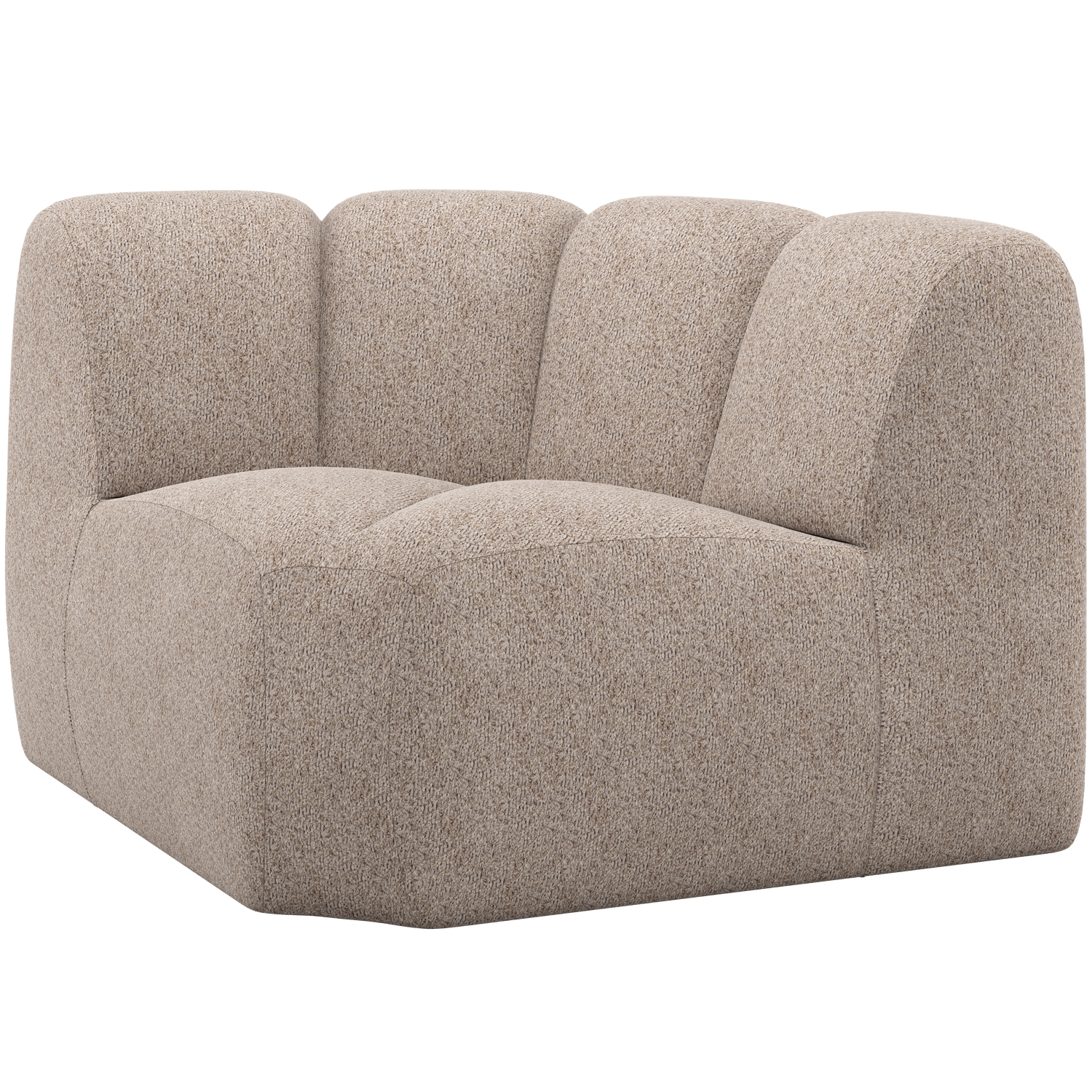 WOOOD Mojo Bank Hoekelement - Wollig - Donkerzand - 74x110x110