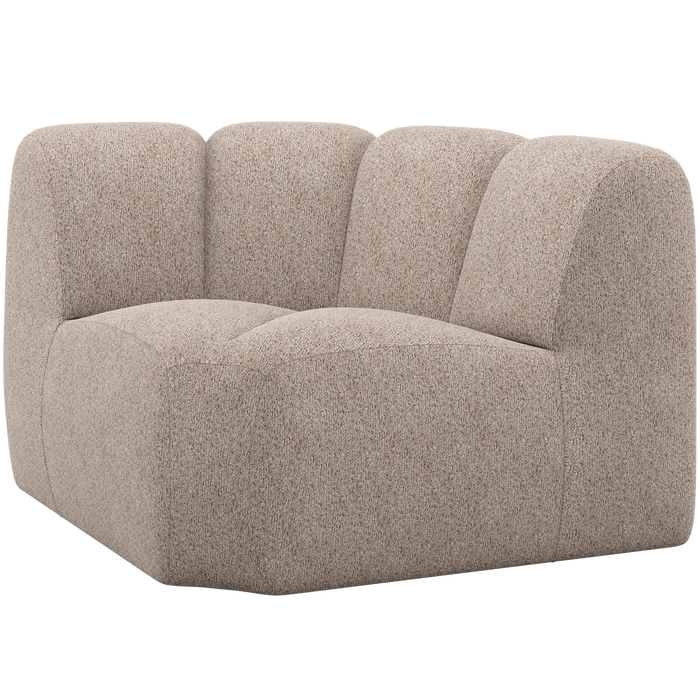 WOOOD Mojo Bank Hoekelement - Wollig - Donkerzand - 74x110x110