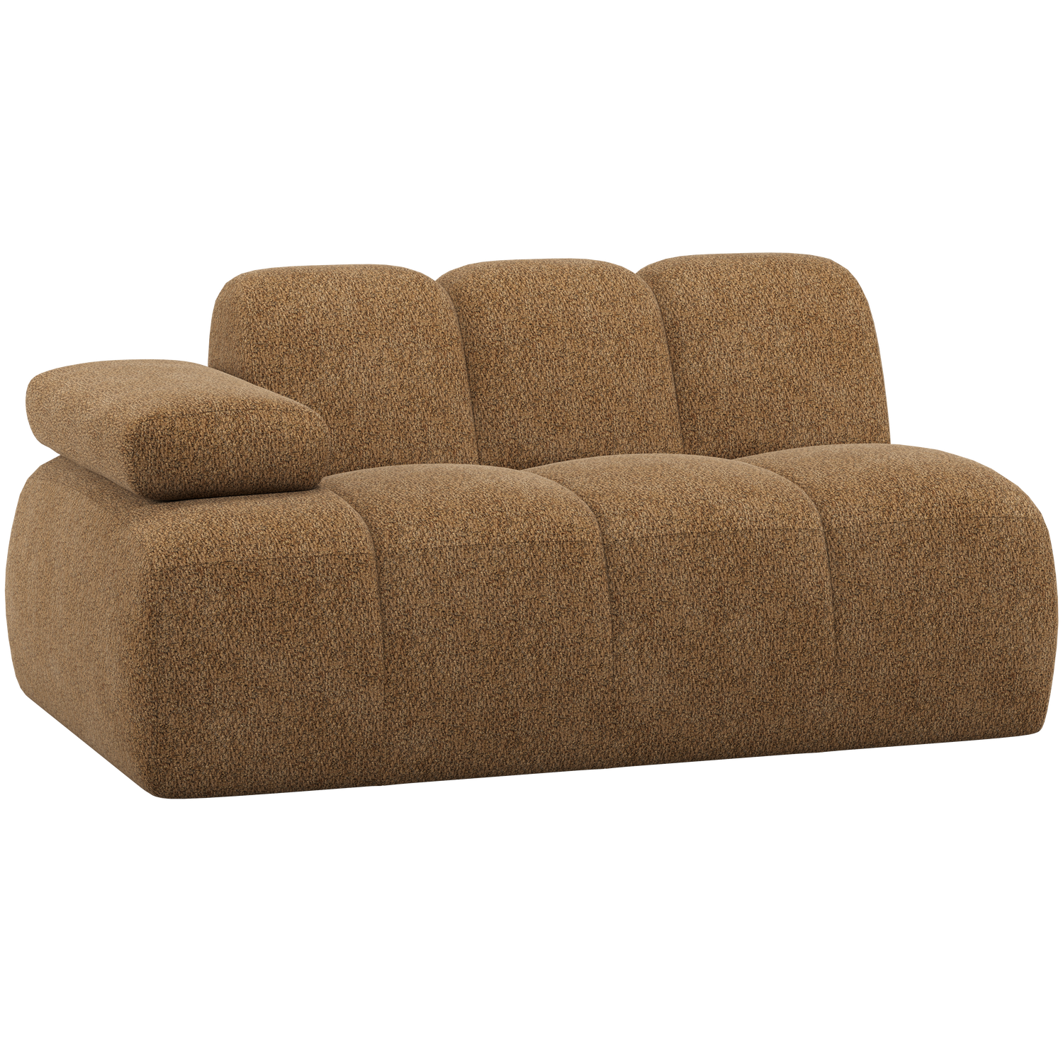 WOOOD Mojo 1,5-Zits Element Bank Arm Links - Wollig - Honinggeel