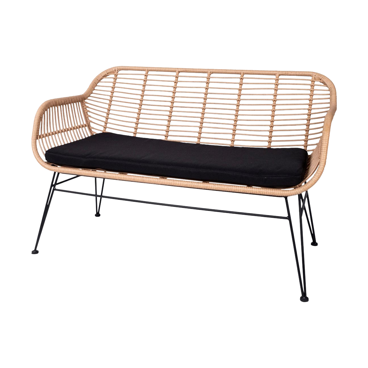 Artichok Madelein rotan tuinbank naturel - met zitkussen