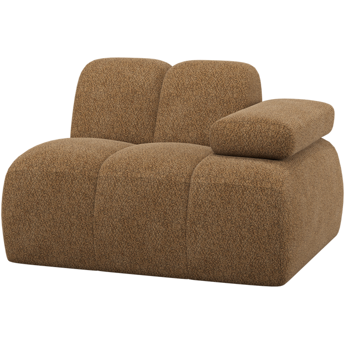 WOOOD Mojo 1-Zits Element Bank Arm Rechts - Wollig - Honinggeel