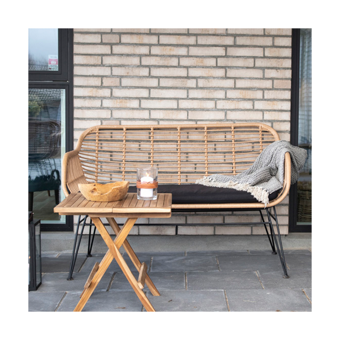 Artichok Madelein rotan tuinbank naturel - met zitkussen