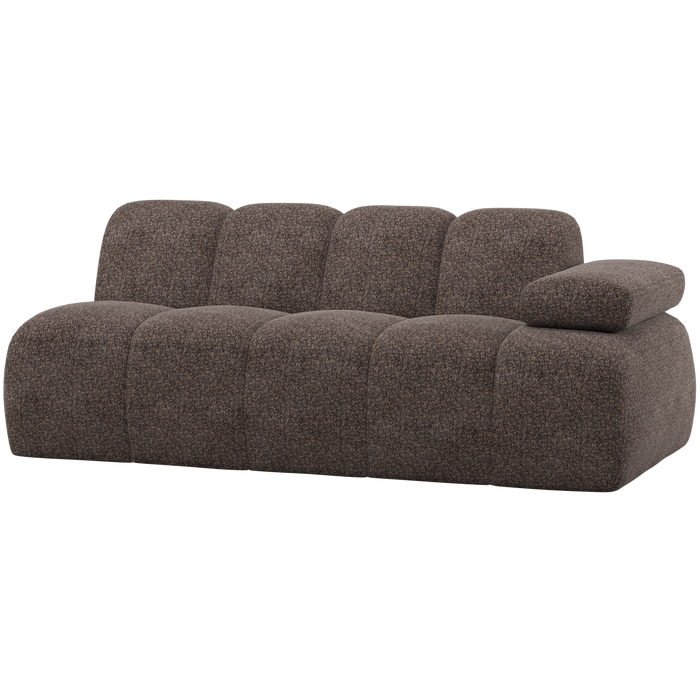 WOOOD Mojo 2-Zits Element Bank Arm Rechts - Wollig - Bruin