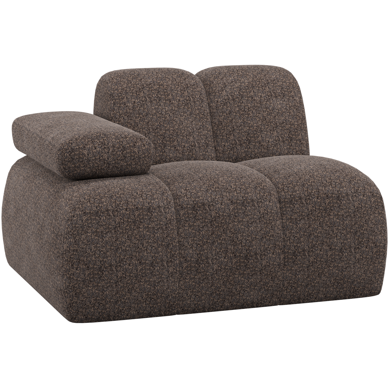 WOOOD Mojo 1-Zits Element Bank Arm Links - Wollig - Bruin