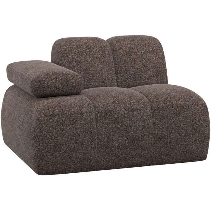 WOOOD Mojo 1-Zits Element Bank Arm Links - Wollig - Bruin