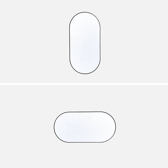 sweeek - Ovale spiegel aluminium 120cm