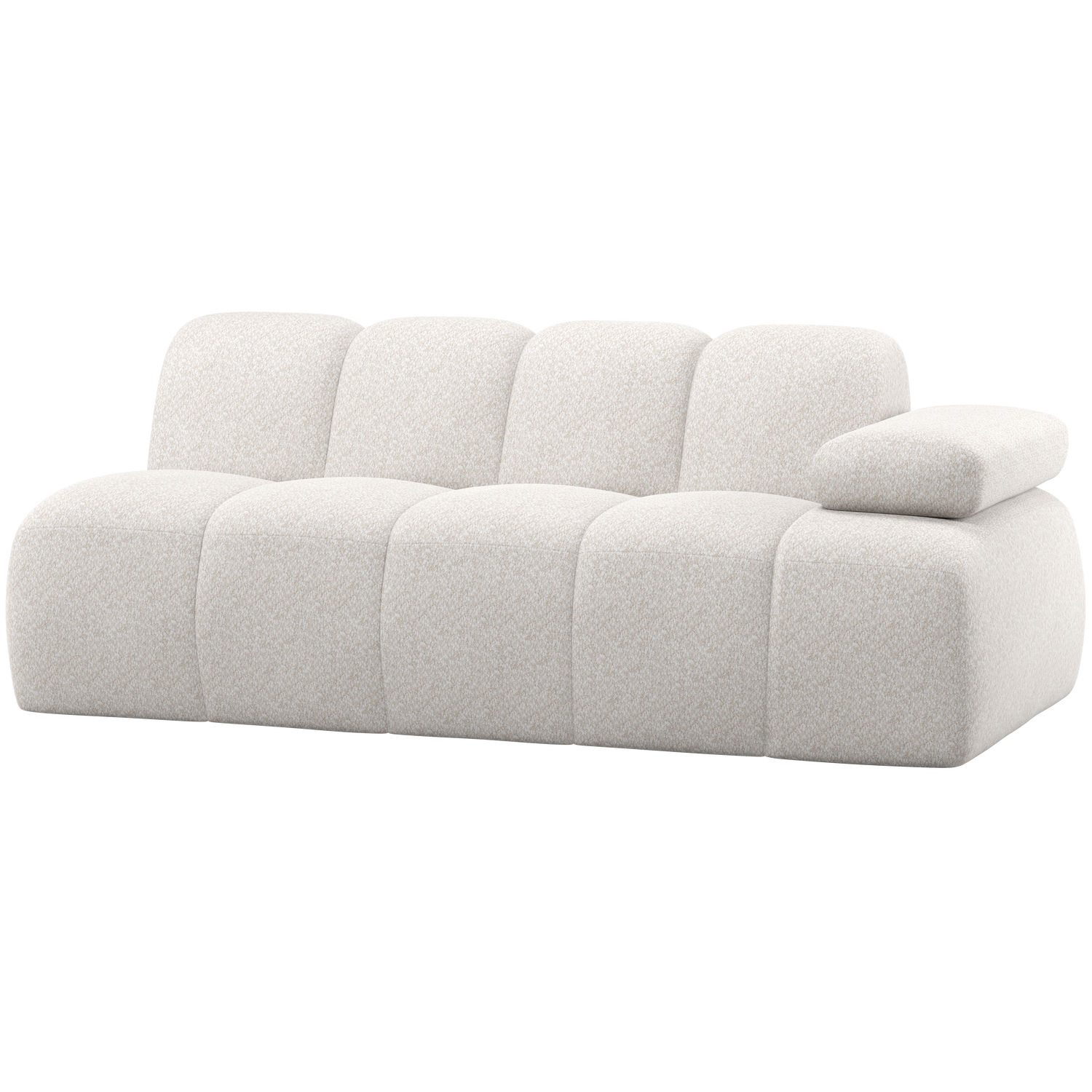 WOOOD Mojo 2-Zits Element Bank Arm Rechts - Wollig - Ecru