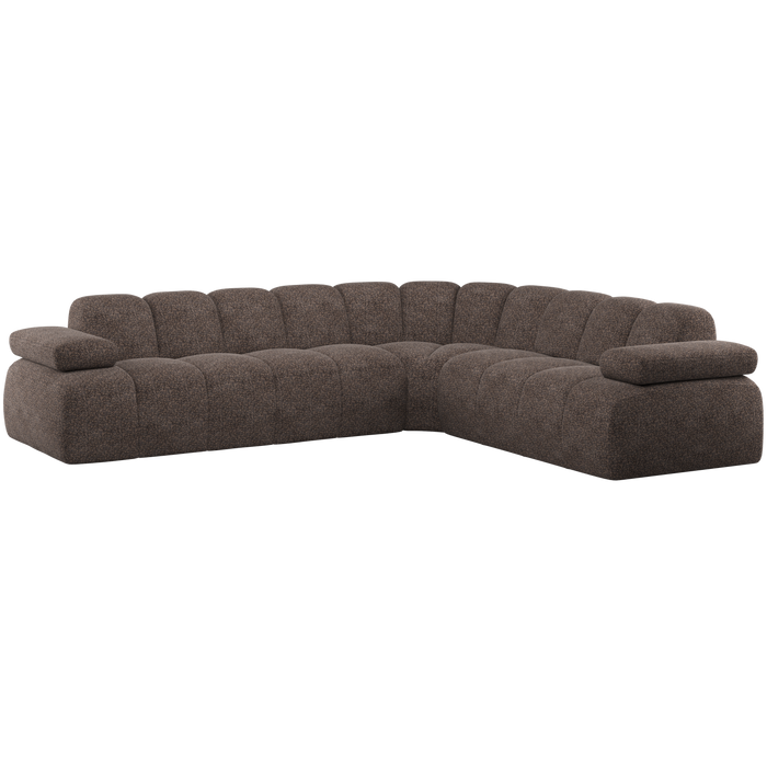 WOOOD Mojo Hoekbank Rechts - Wollig - Bruin -74x310x230