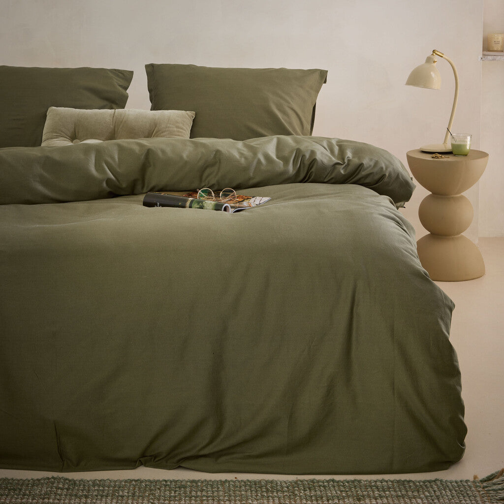 Walra - Dekbedovertrek Vintage Satin - 140x220 - Groen