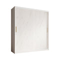 Meubella - Kledingkast Marmer - Wit - 180 cm