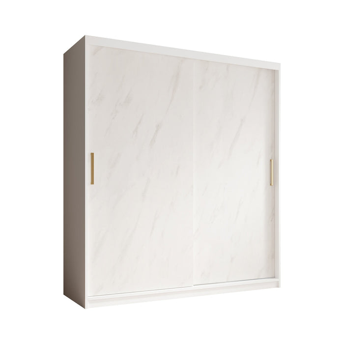 Meubella - Kledingkast Marmer - Wit - 180 cm