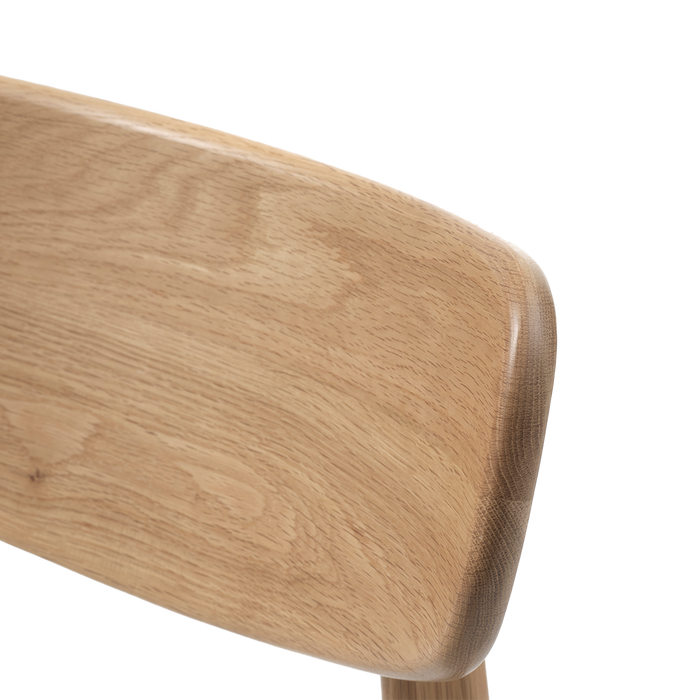 Olivine Eline Eikenhouten Eetkamerstoel Naturel - Bouclé Grijs