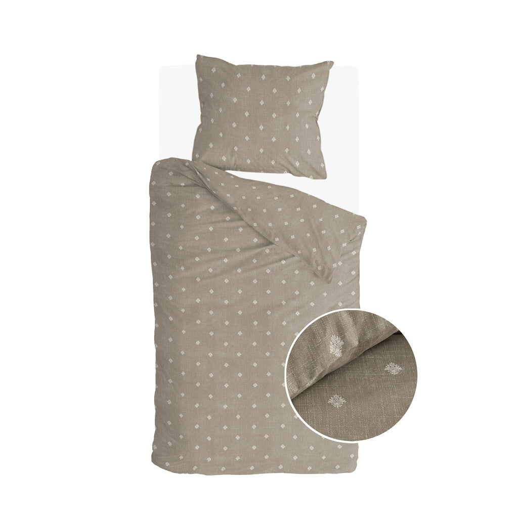Walra - Dekbedovertrek Remade Rustic GraCe - 140x220 - Taupe