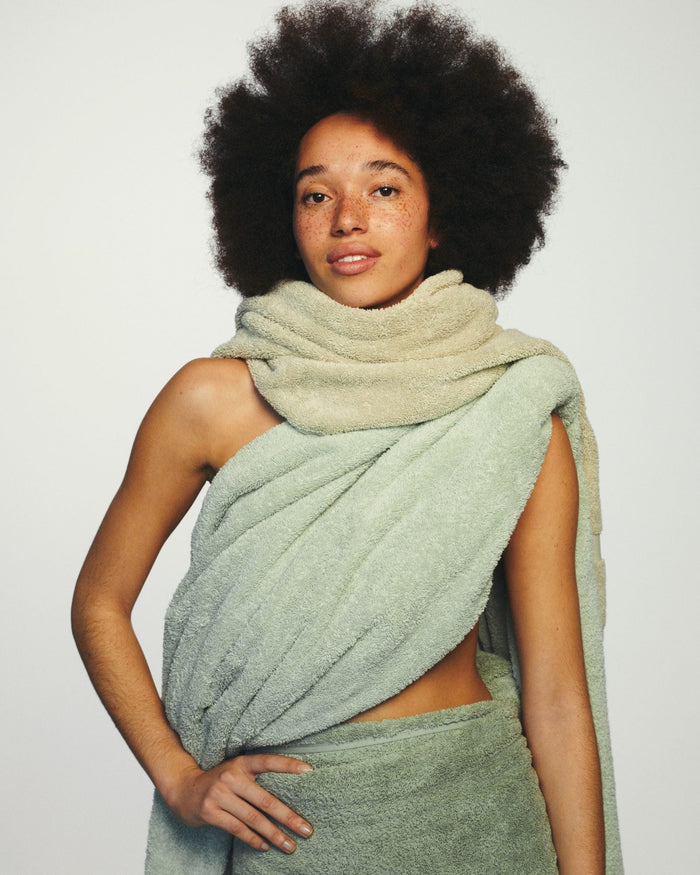 Ranger Badtextiel Pale Olive | 90 x 180 cm | Groen | Katoen