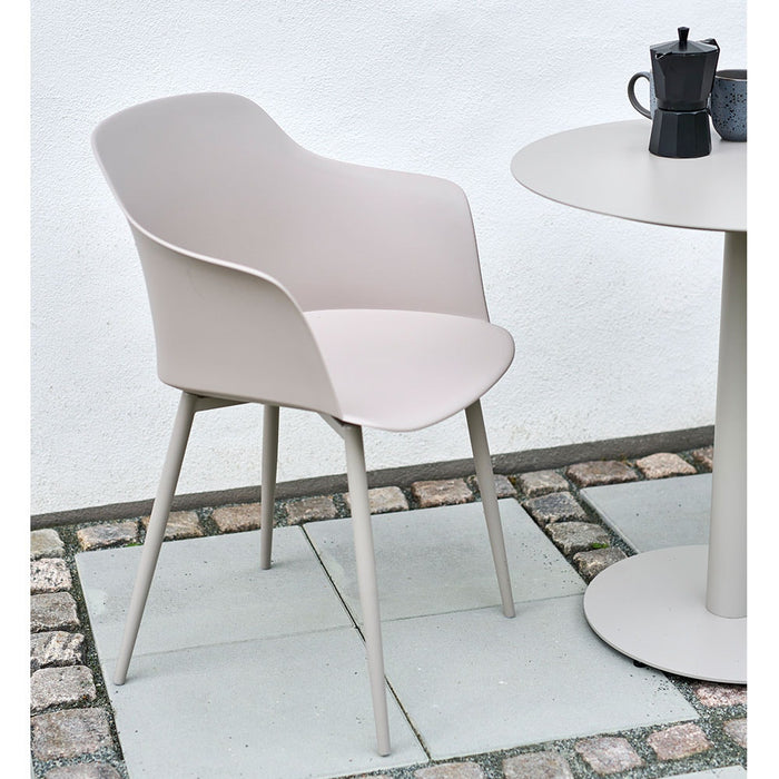 Lisomme Sieb metalen tuintafel zand - Ø70 x 72 cm