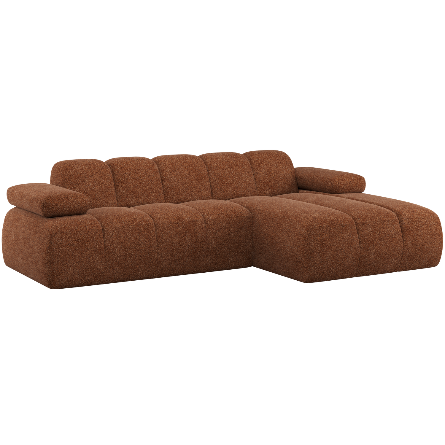 WOOOD Mojo Chaise Longue Bank Rechts - Wollig - Roestbruin