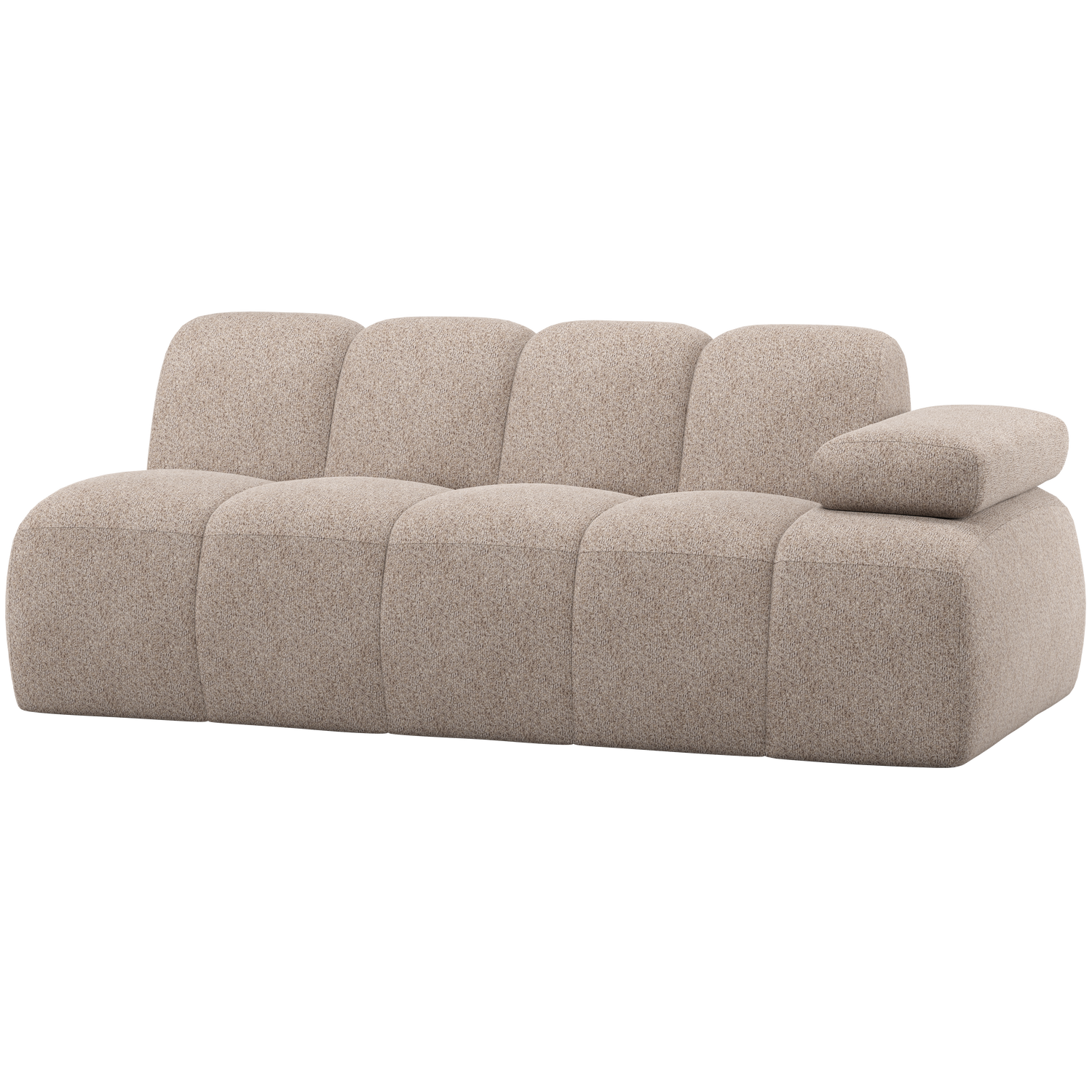 WOOOD Mojo 2-Zits Element Bank Arm Rechts - Wollig - Donkerzand