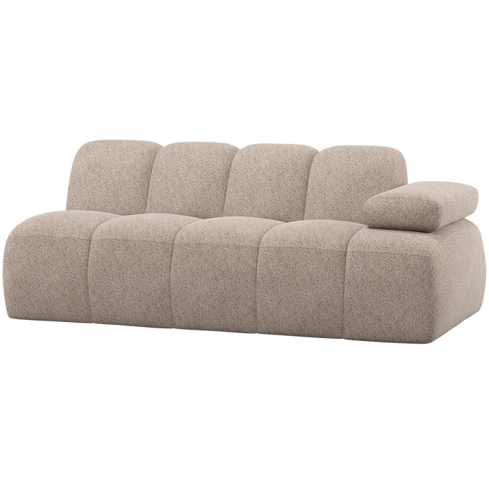 WOOOD Mojo 2-Zits Element Bank Arm Rechts - Wollig - Donkerzand