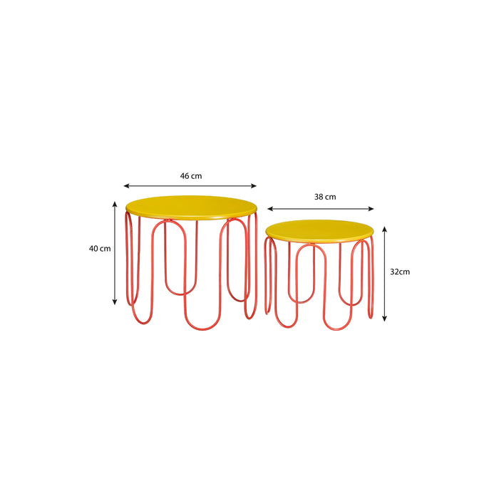 Mica Decorations Dione Bijzettafel - Set van 2 - H40 x Ø46 cm - Metaal