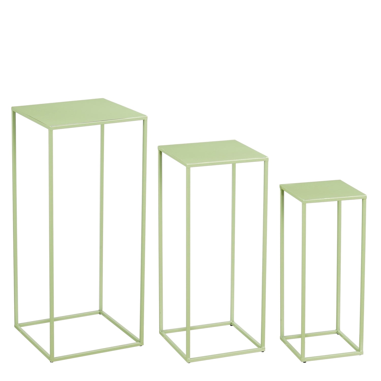Mica Decorations Quinty Bijzettafel - Set van 3 - H70 cm - Lichtgroen