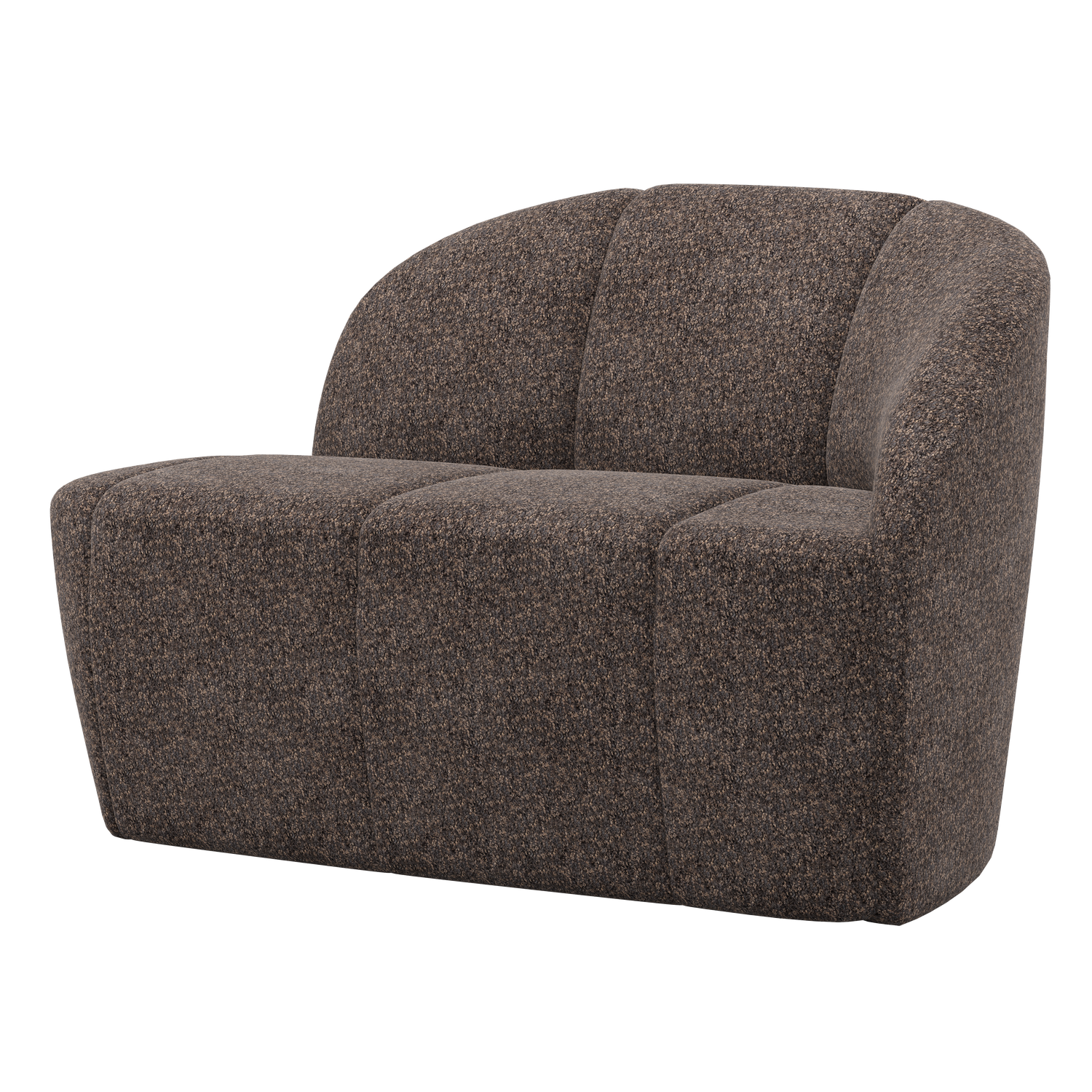 WOOOD Mojo 2-Zits Bankje Rechts - Wollig - Bruin - 73x112x77