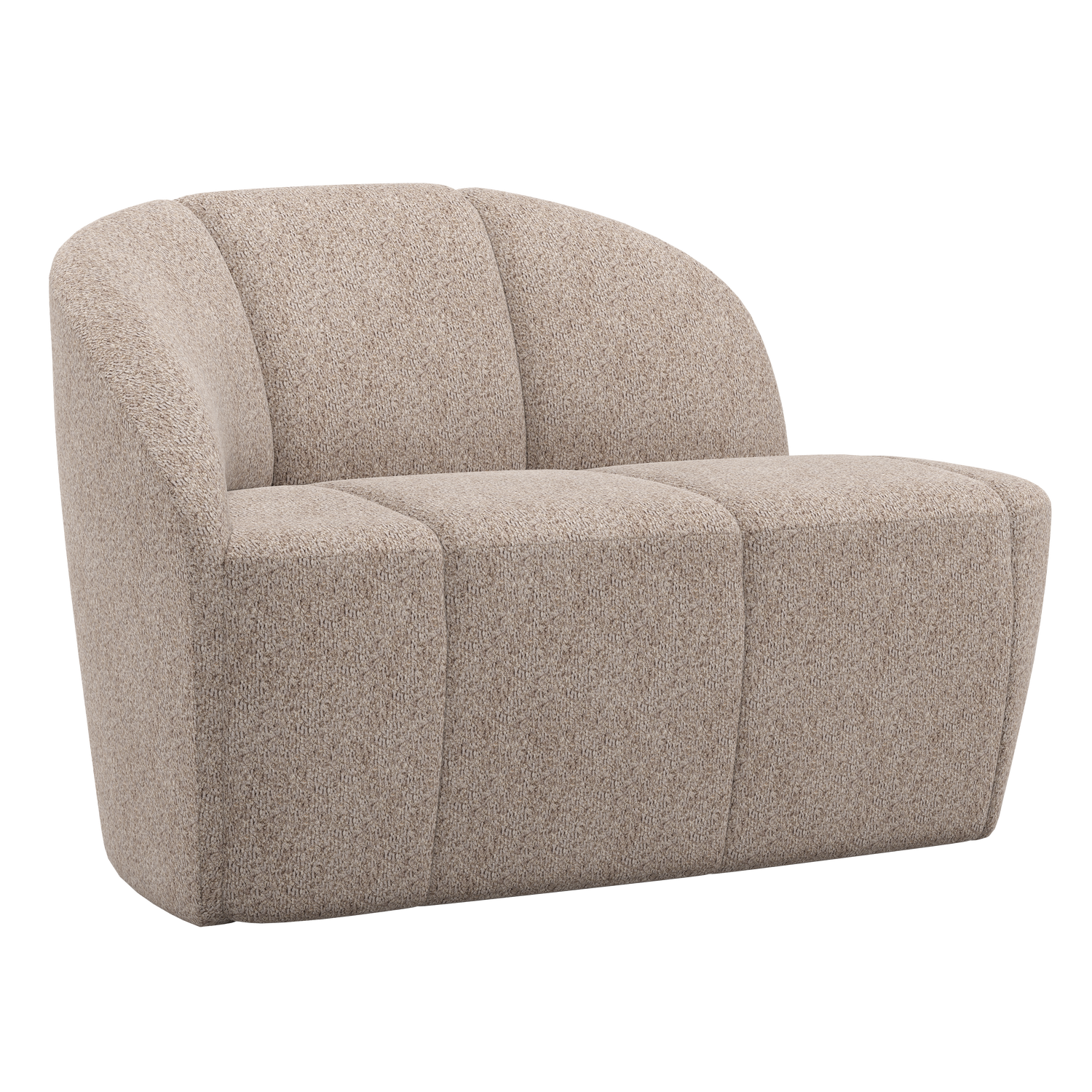 WOOOD Mojo 2-Zits Bankje Links - Wollig - Donkerzand - 73x112x77