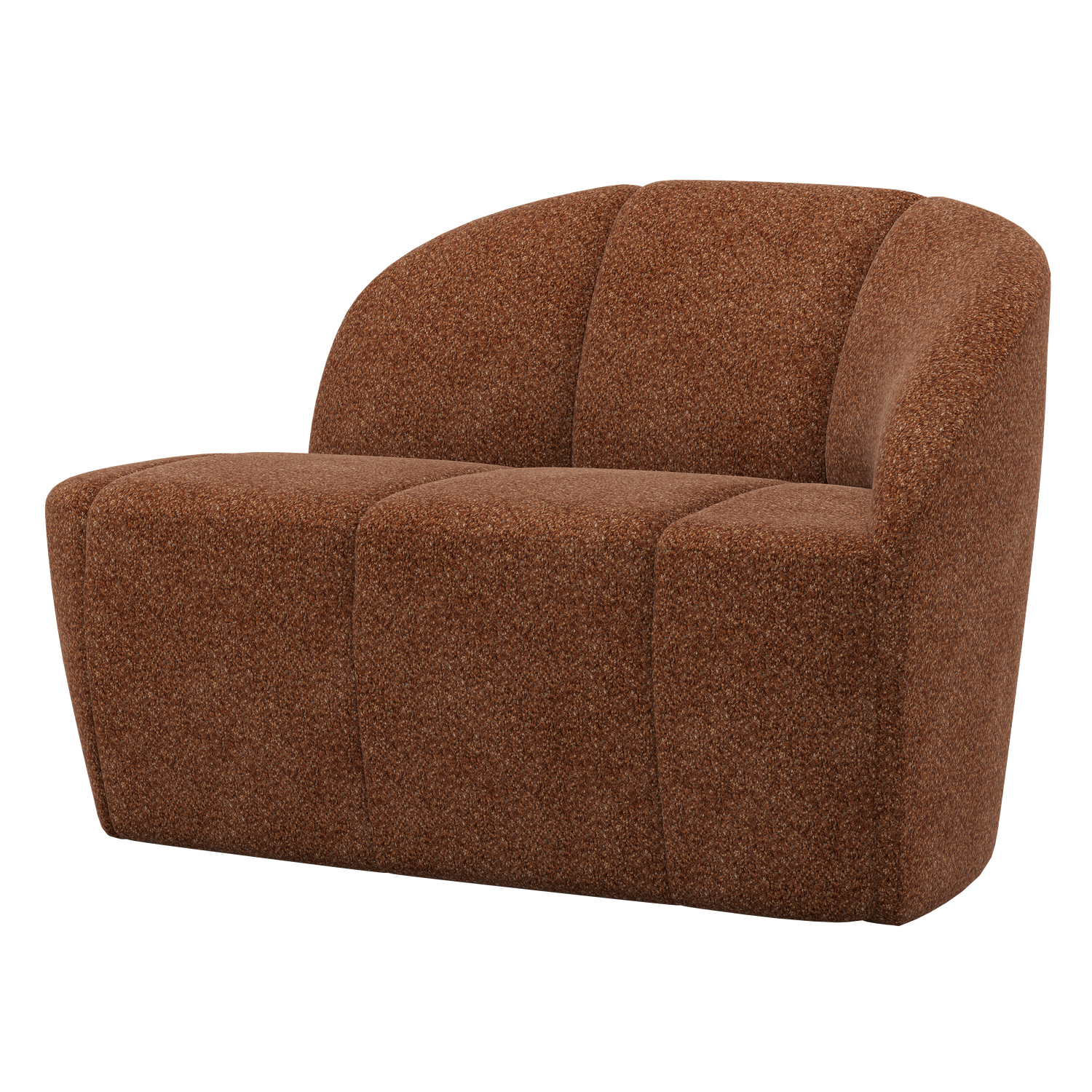 WOOOD Mojo 2-Zits Bankje Rechts - Wollig - Roestbruin - 73x112x77