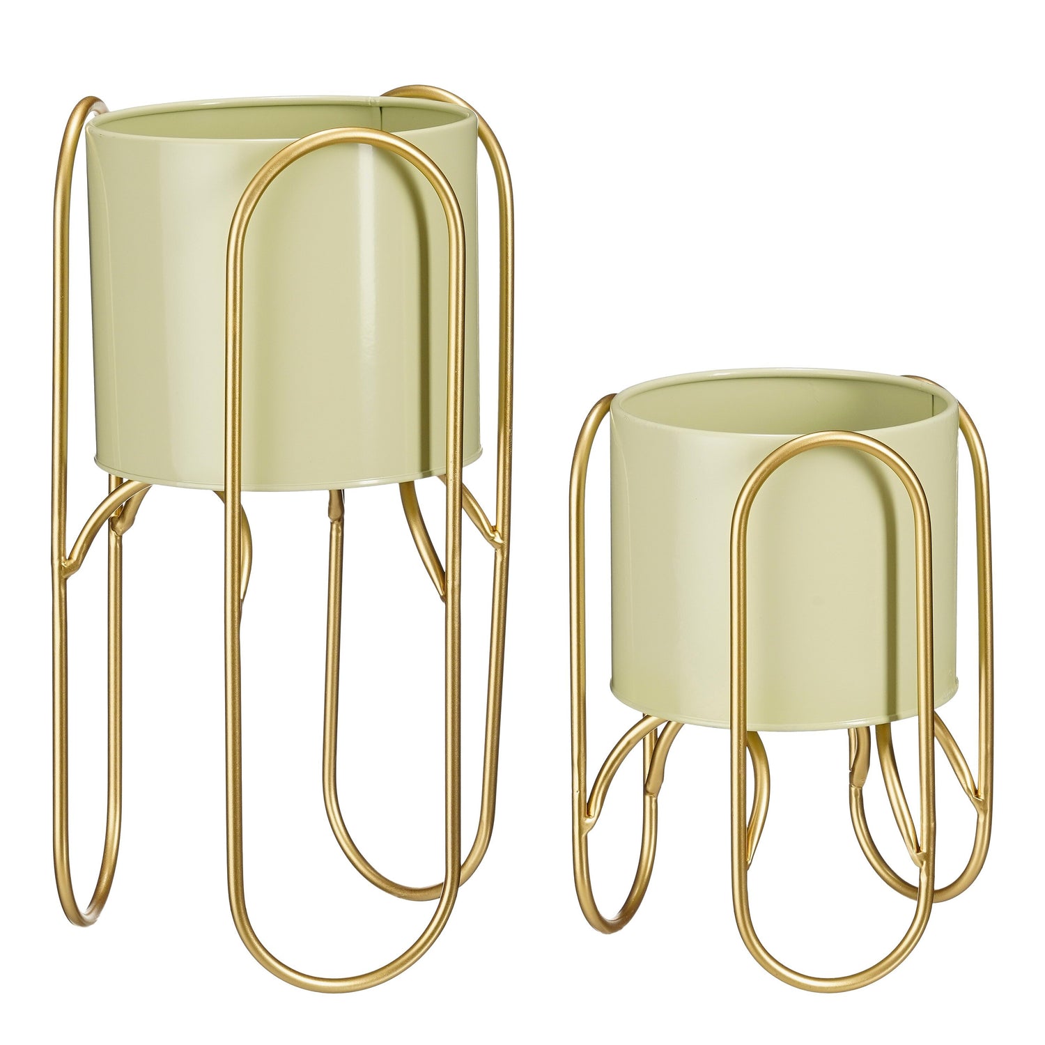 Mica Decorations Donau Bloempot op Standaard - Set van 2 - Metaal