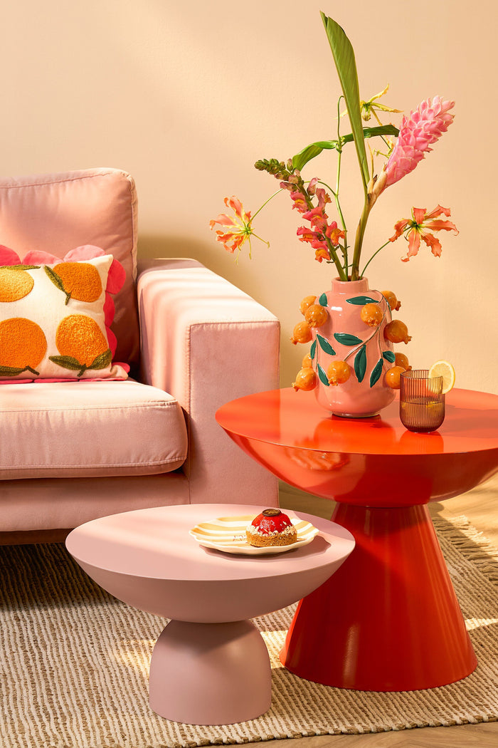 Mica Decorations Celise Bijzettafel - H44 x Ø59 cm - Metaal - Oranje