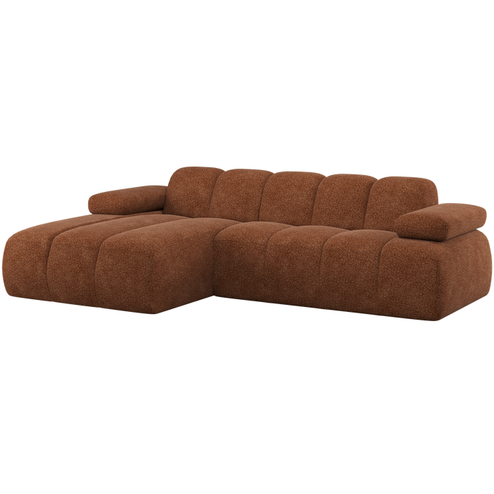WOOOD Mojo Chaise Longue Bank Links - Wollig - Roestbruin