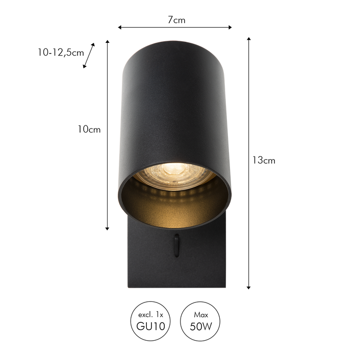 Atmooz Wandlamp Nuo - Zwart - Muurverlichting