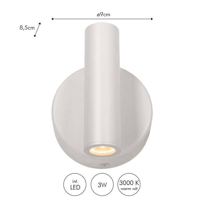 Atmooz Pino Wit - Muurverlichting Binnen