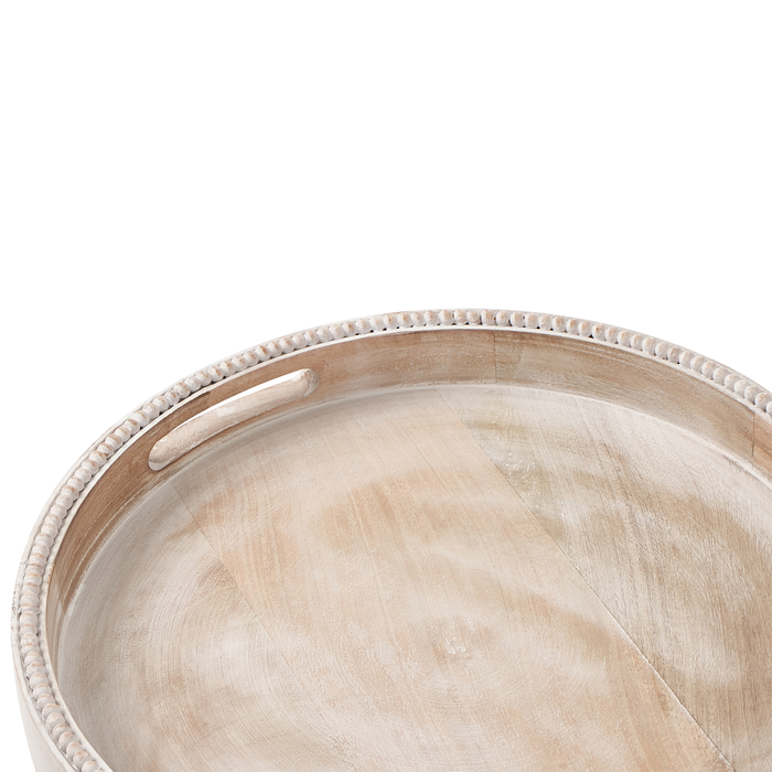 Beliani - DAMANHUR - Dienblad - Lichtbruin - Mangohout