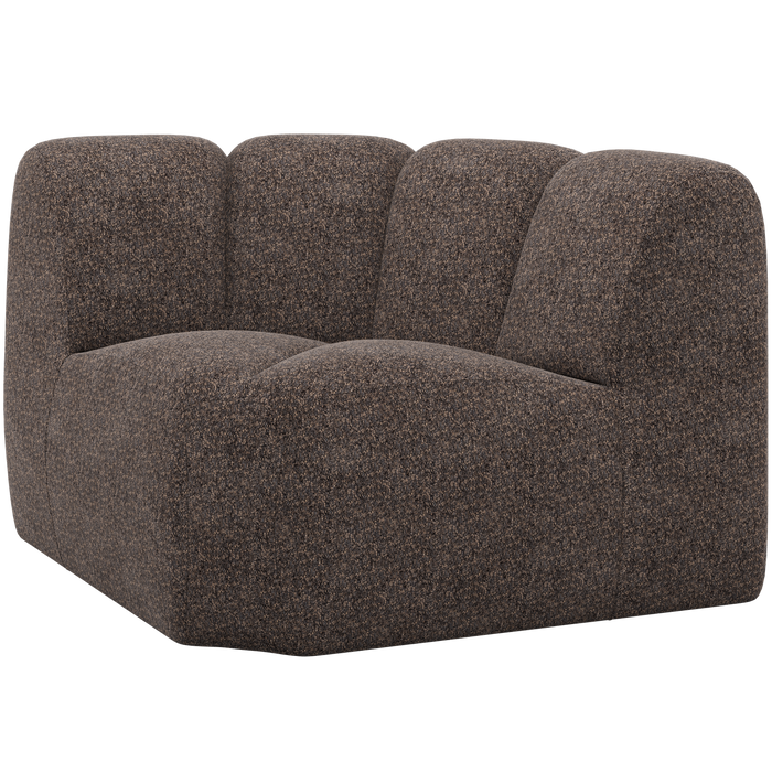 WOOOD Mojo Bank Hoekelement - Wollig - Bruin - 74x110x110