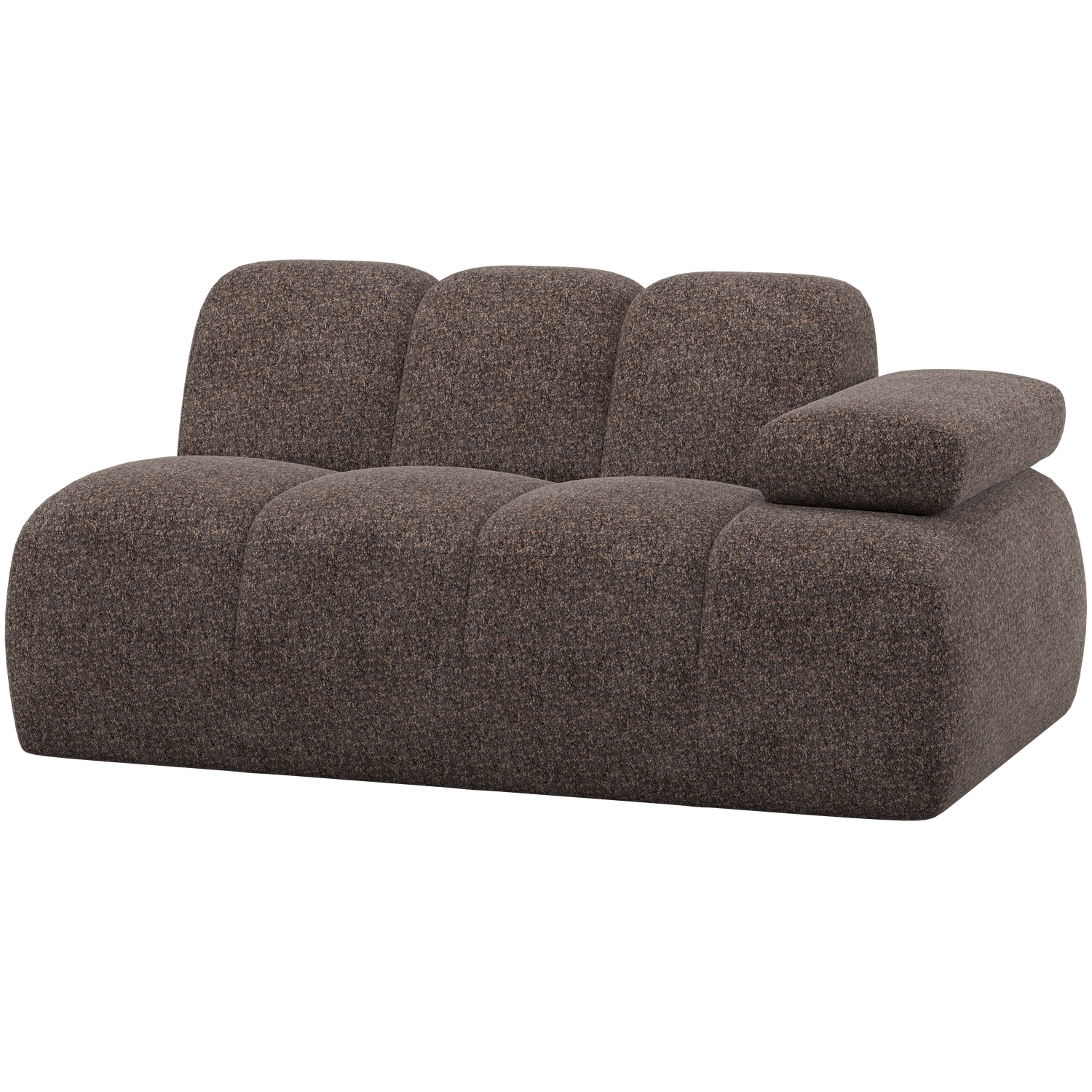 WOOOD Mojo 1,5-Zits Element Bank Arm Rechts - Wollig - Bruin