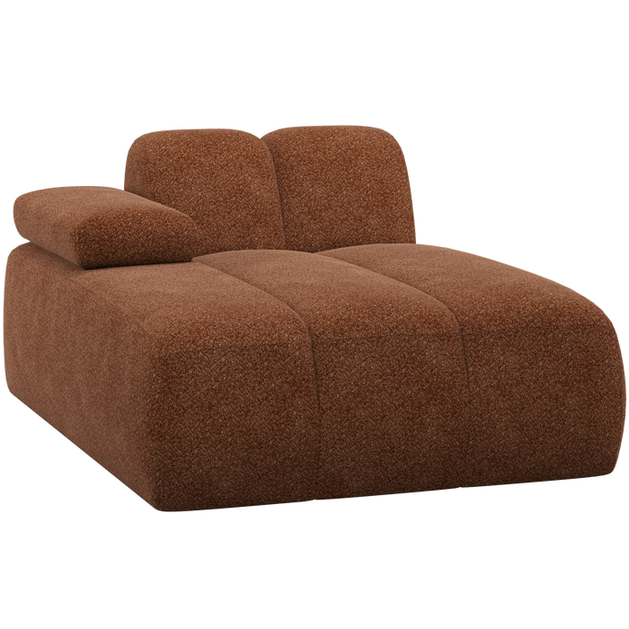 WOOOD Mojo Chaise Longue Element Bank Links - Wollig - Roestbruin