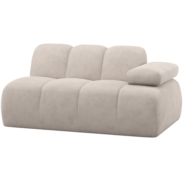 WOOOD Mojo 1,5-Zits Element Bank Arm Rechts - Ribstof - Ecru