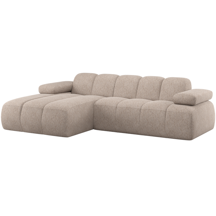 WOOOD Mojo Chaise Longue Bank Links - Wollig - Donkerzand