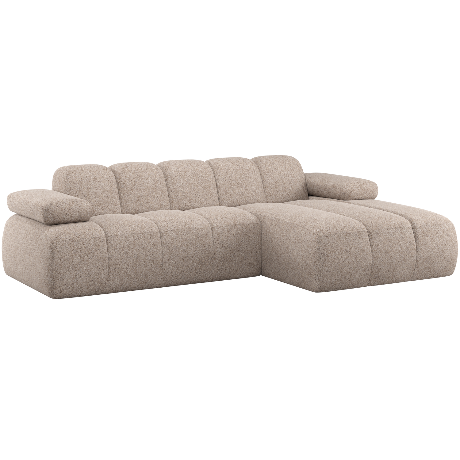 WOOOD Mojo Chaise Longue Bank Rechts - Wollig - Donkerzand