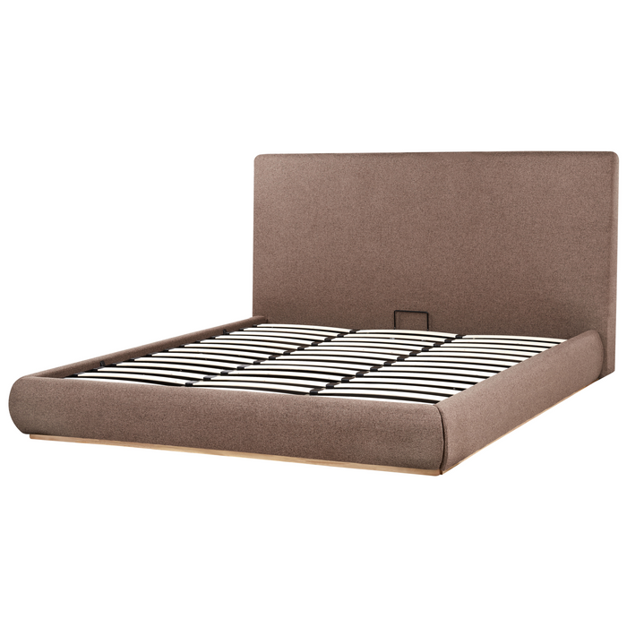 Beliani-CAMPAGNE-Bed met opbergruimte-Bruin-180 x 200 cm-Polyester