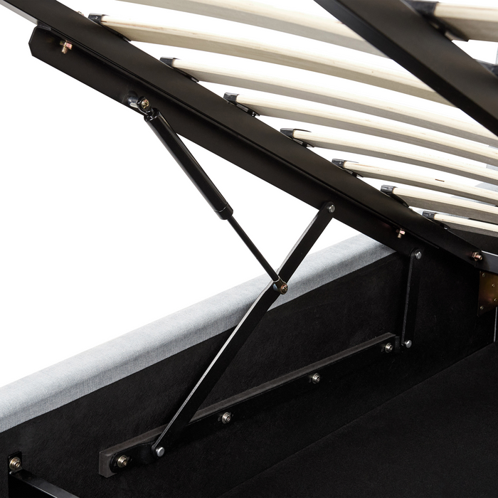 Beliani-VAUCLUSE-Bed met opbergruimte-Lichtblauw-160 x 200 cm-Stof