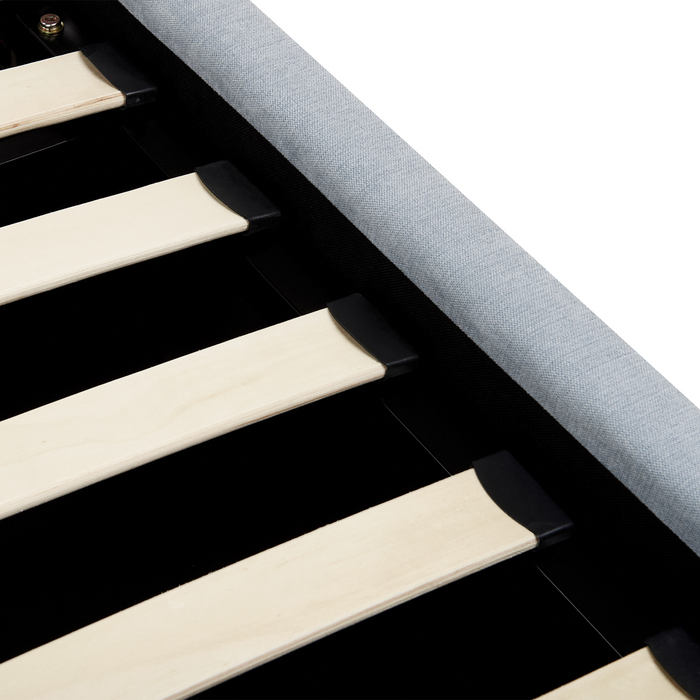 Beliani-VAUCLUSE-Bed met opbergruimte-Lichtblauw-160 x 200 cm-Stof