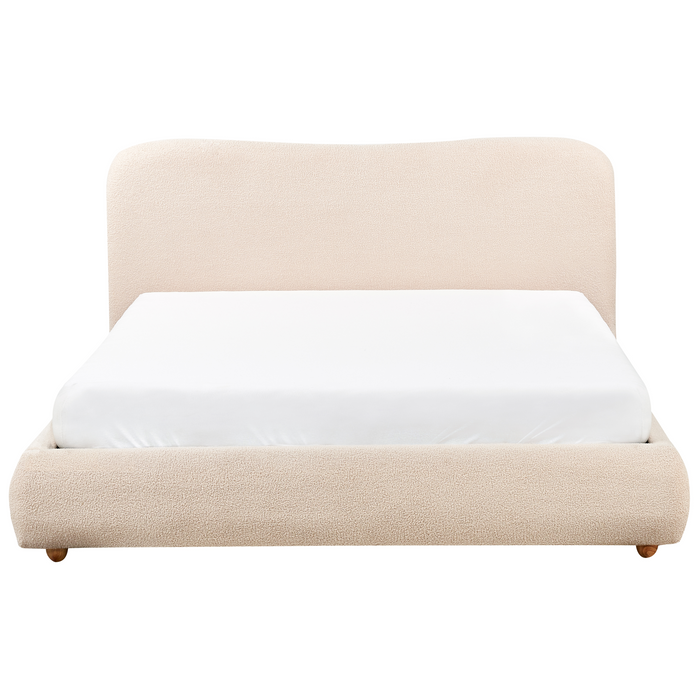Beliani-BLAGNAC-Bed met opbergruimte-Lichtbeige-160 x 200 cm-Bouclé